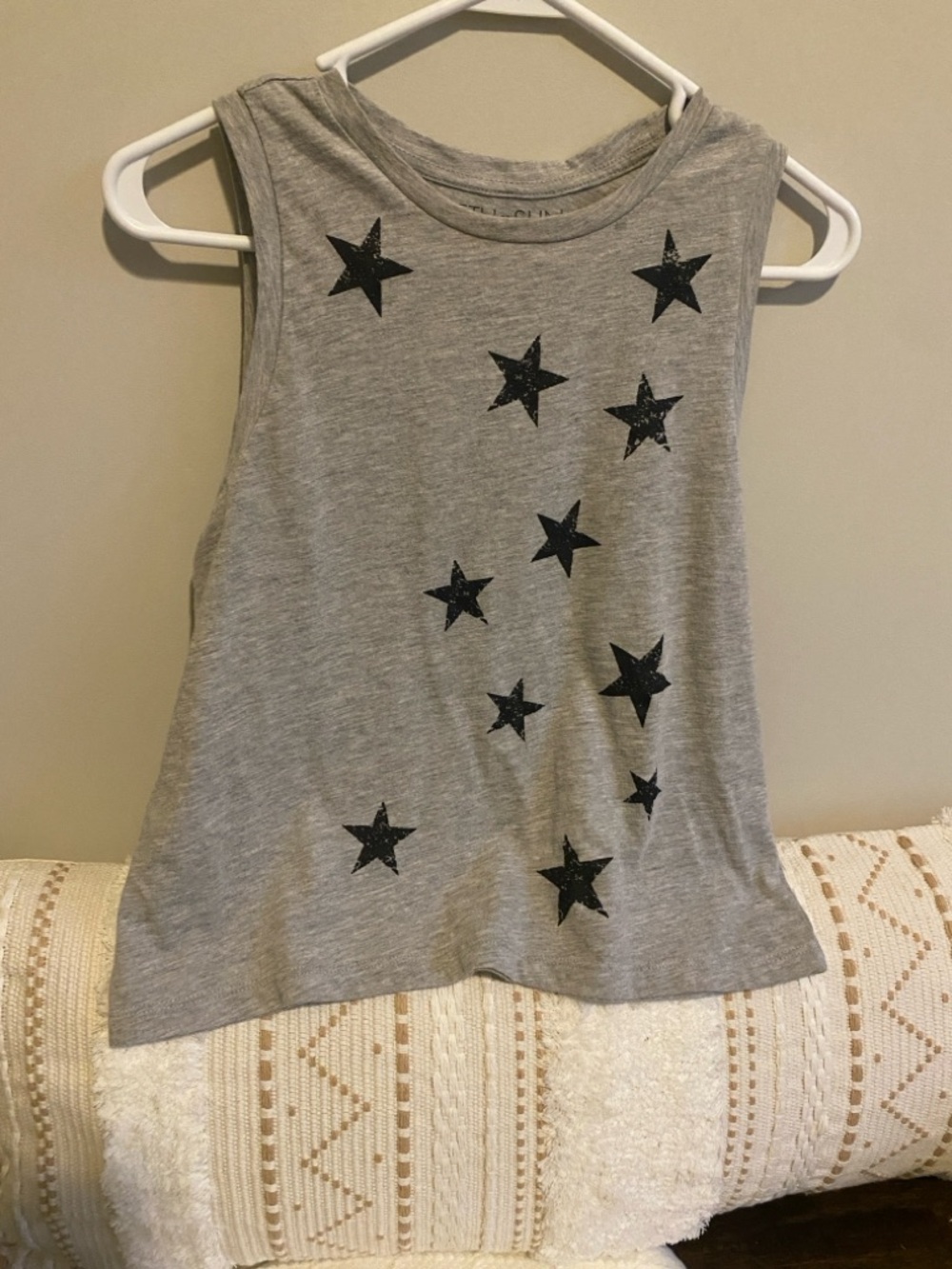 Fifth Sun Grey Tank with Black Star Prints